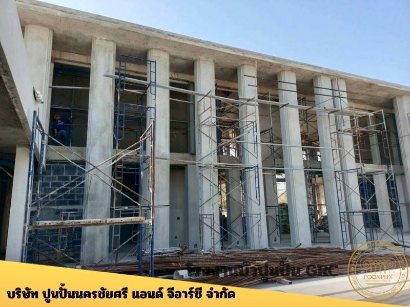 งานติดตั้งเสา GRC หมู่บ้านวิลมิว กิ่งแก้ว